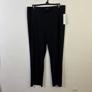 Talbots 2X Black Pants NWT Straight Leg Wrinkle Resistant Packable Pull On $99